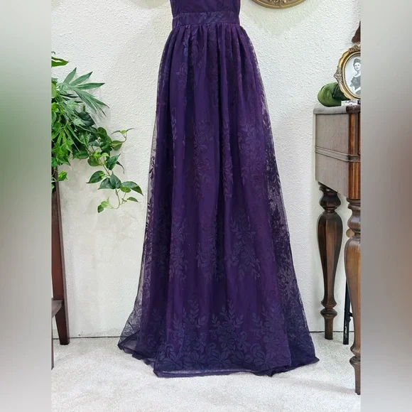 Windsor Deep Purple Lace Prom Gown - Picture 3 of 8